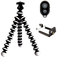 Selfie Tripod with Blue Tooth Shutter Remote for Cell Phone, Go Pro, Digital Camera Flexible  Tripod Legs