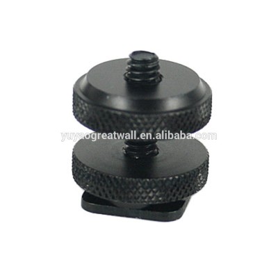 Hot Shoe Adapter Hot Shoe Mount w/ Double Nuts to 1/4"-20 Tripod Screw Adapter for Microphone, LED Light, Monitor to DS