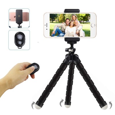 Remote Shutter and Tripod Holder Portable and Adjustable  with  Universal Clip for Mobile Phone